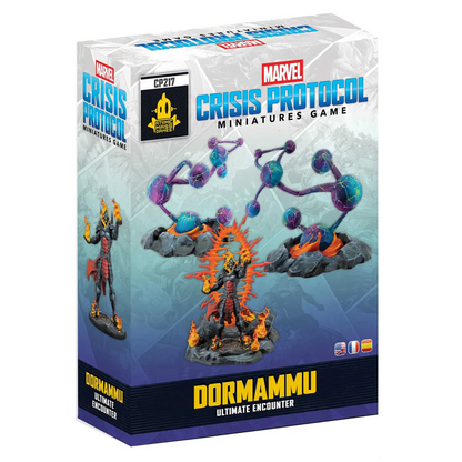 Marvel Crisis Protocol Dormammu Ultimate Encounter expansion with miniature bases and tokens