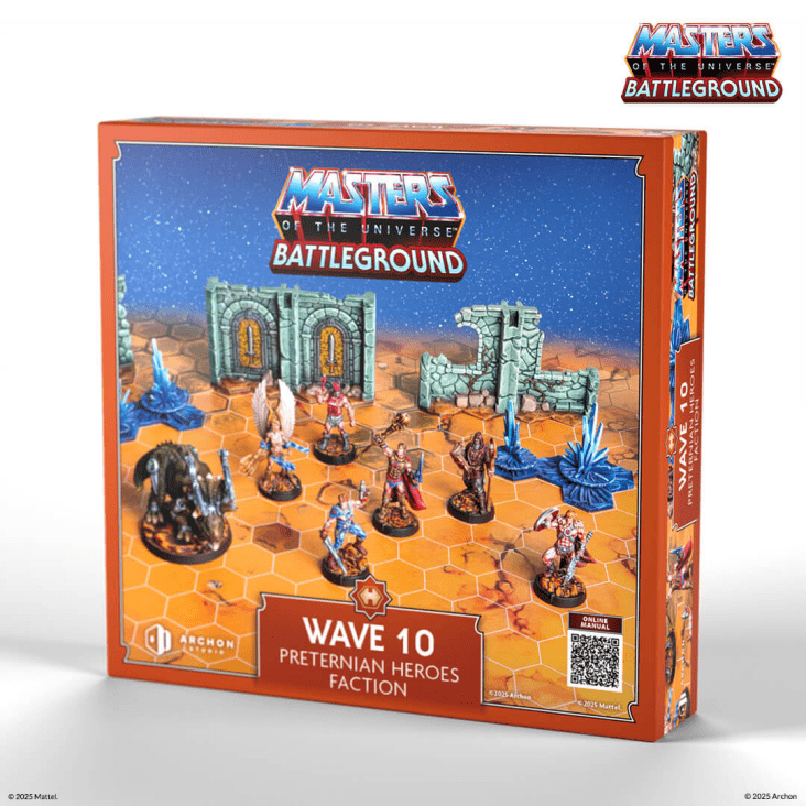 Masters of the Universe Battleground Wave 10: Preternian Heroes miniatures with terrain