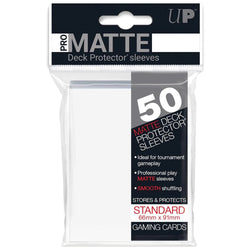 50 Pro Matte Deck Protector Sleeves - White 66x91mm