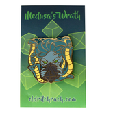 Enamel pin badge titled Medusa&#...