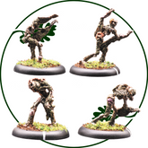 Four painted fantasy miniature f...