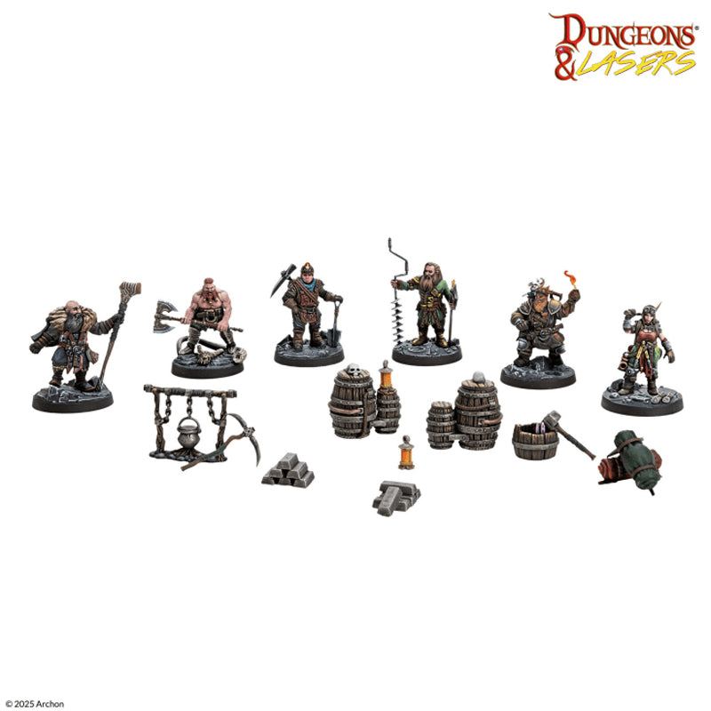 Dwarven Miners Dungeons And Lasers RPG Miniatures