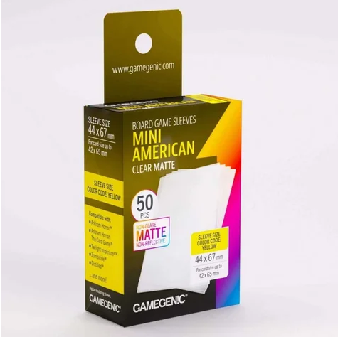 Mini American Clear Matte Gamegenic Board Game Sleeves