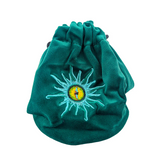 Green drawstring bag with a embr...