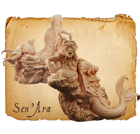 Moonstone RPG miniatures The Shady Bunch – resin fantasy tabletop figures of mermaid