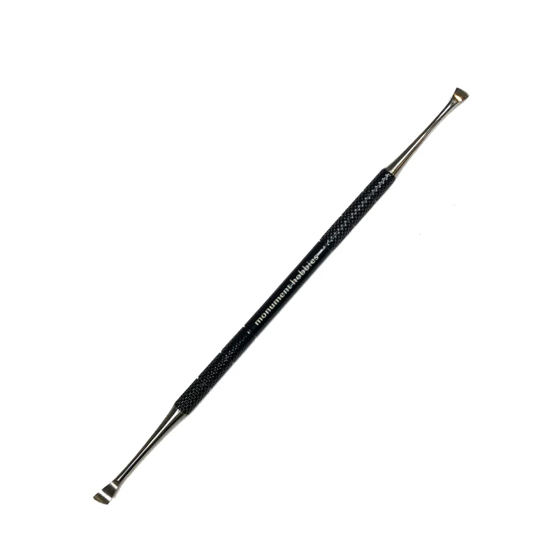 Mould Line / Seam Scraper by MonumenTOOLS with dual stainless steel blades. Ideal for removing seams on resin, plastic, and metal miniatures.
