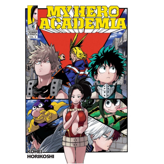 My Hero Academia Vol. 8. Cover of 'My Hero Academia' with character illustrations and title
