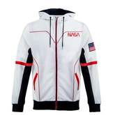 White NASA hoodie with black sle...