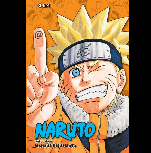 Naruto 3 in 1 Edition Volume 8 manga paperback by Masashi Kishimoto Shonen Jump Naruto vs Kimimaro Sasuke Retrieval arc cover art