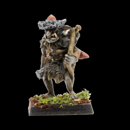 Oakbound Studio Hobgoblin Champion 2. Miniature figurine of a fantasy creature on a black background