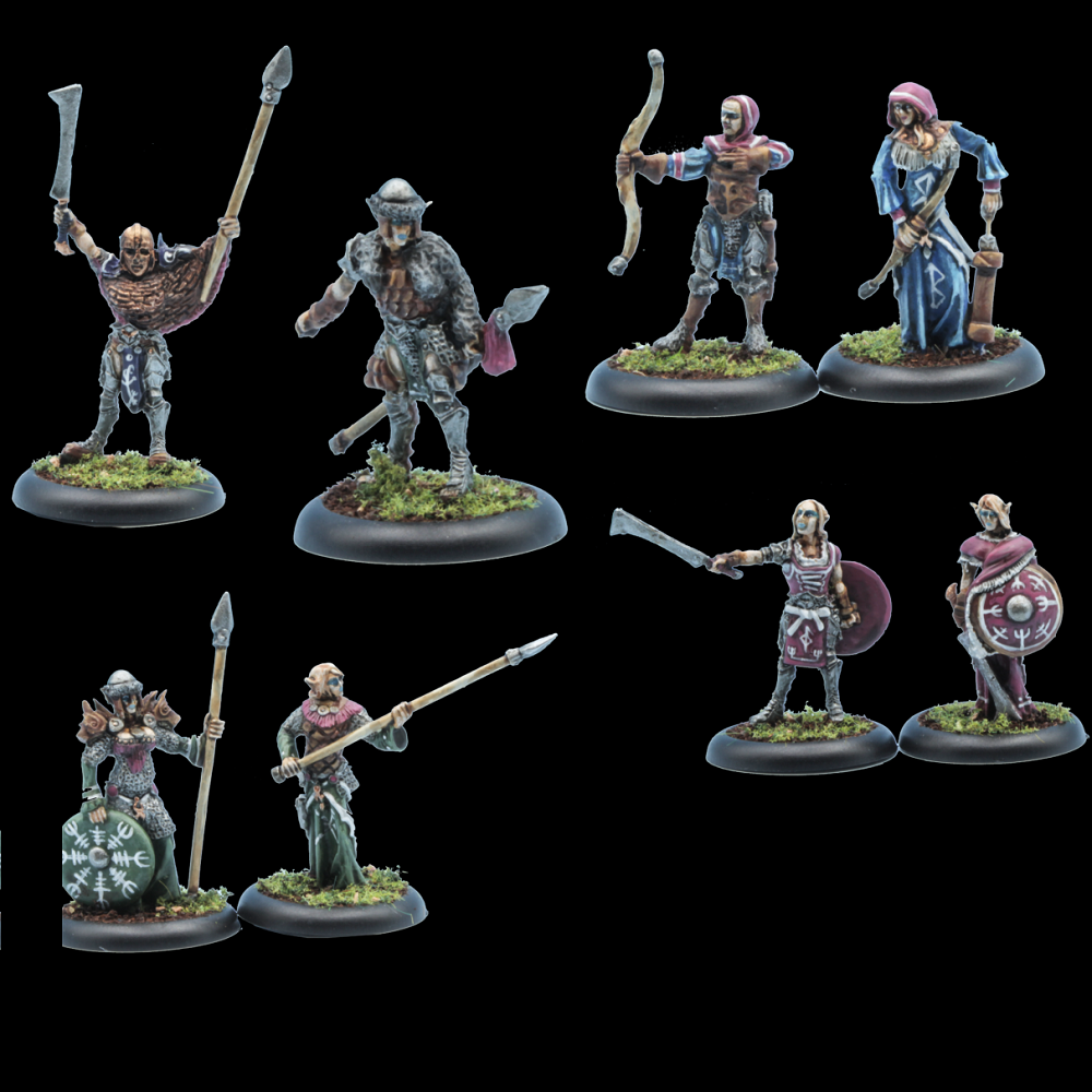 Oakbound Studio Huldra Rhymm Set of miniature figurines on a black background