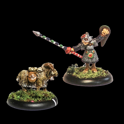 Oakbound Studio Stanhussar. Two miniature figurines on black bases with a clear background