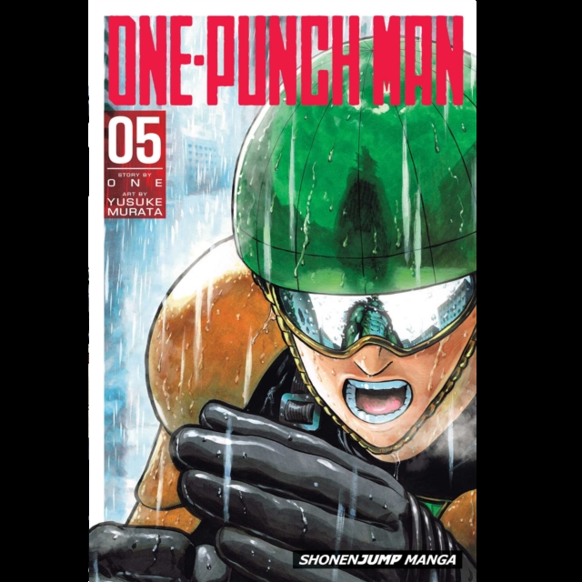 One-Punch Man volume 5 a 216 page paperback manga graphic novel by ONE with art by Yusuke Murata.