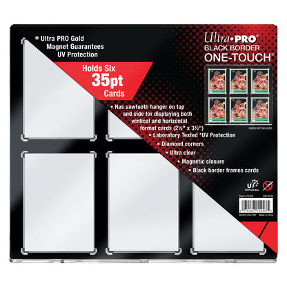 6-Card Black Border One-Touch Magnetic Card Holder
