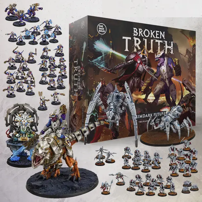 One Page Rules Grimdark Future Broken Truth Master Box with 77 pre-assembled miniatures