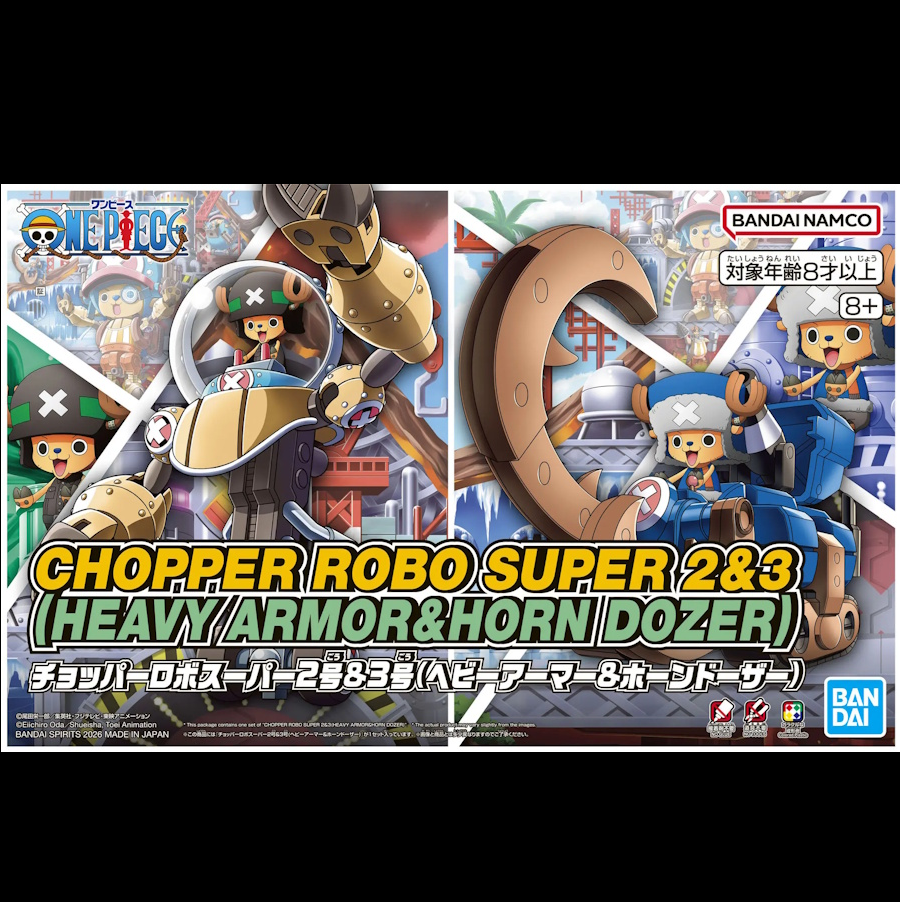One Piece Chopper Robo Super 2&3 Heavy Armour & Horn Dozer Bandai model kit