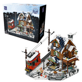 Model of a snowy village scene w...