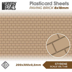Plasticard 8x18mm Paving Brick Sheet - GSW