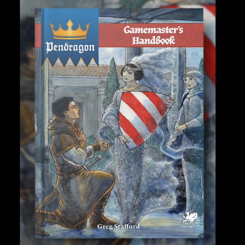 Pendragon: Gamemaster's Handbook hardback edition, an essential resource for Gamemasters to bring Arthur's Britain to life with expanded rules and scenarios.