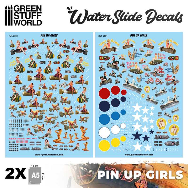 PinUp Girls Water Slide Decals - Green Stuff World