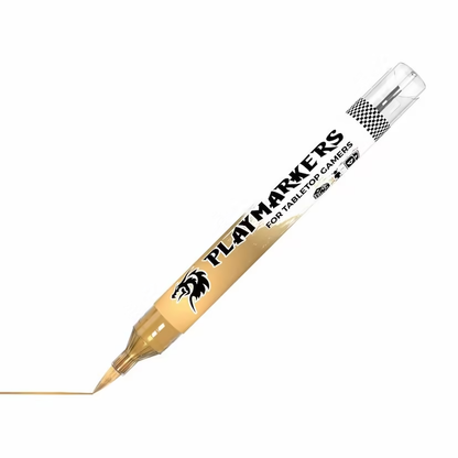Playmarkers acrylic paint marker in bronze, ideal for modellers and gamers. Fast-drying, water-resistant, and designed for precise application and blending.