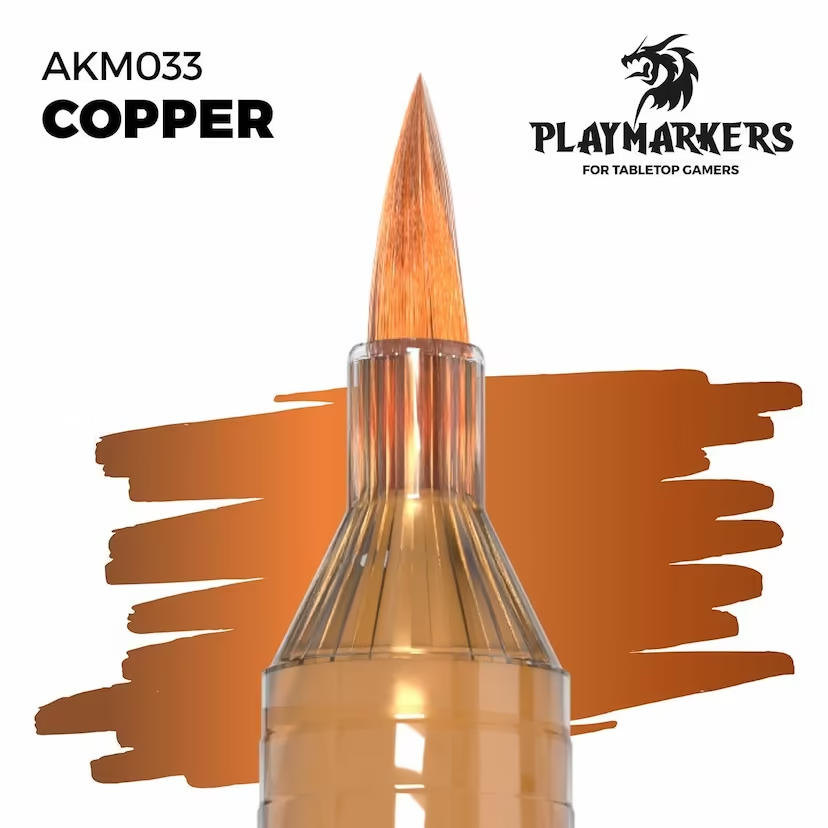 Playmarkers Copper Acrylic Paint Marker offers a rich metallic finish with excellent adhesion. Ideal for adding stunning details to various creative projects.
