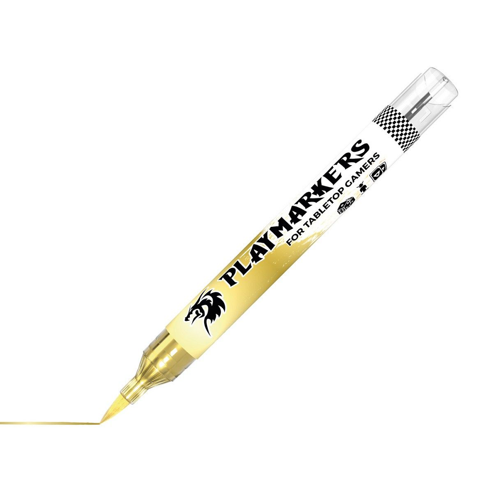 Playmarkers Gold Acrylic Paint Marker is a fast-drying, water-resistant paint marker for modelers and gamers, perfect for precise application and blending.