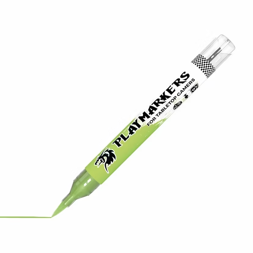 Playmarkers Light Green Acrylic Paint Marker features a bright hue with excellent adhesion. Ideal for adding vibrant details to various creative projects.