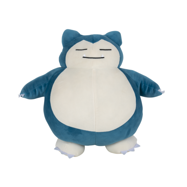 A blue and cream plush toy of a sleeping character, shown against a plain white background. Pokémon 18in Sleeping Snorlax plush