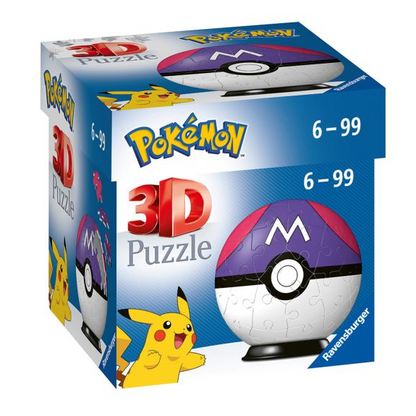 Pokémon 3D Puzzle packaging with Pikachu and a Poké Ball on a white background