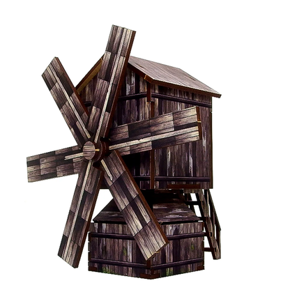 Pre-Painted WW2 Ostfront Village Windmill. Wooden windmill model on a white background