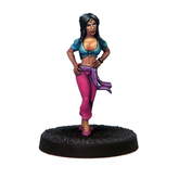 A long-haired lady in trousers a...