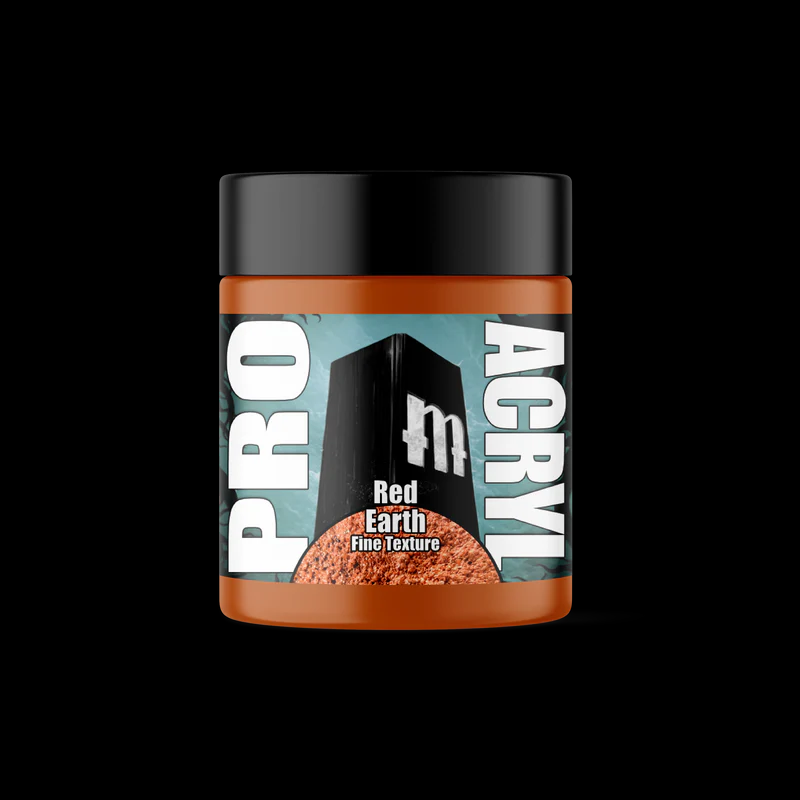 Pro Acryl Basing Textures - Red Earth - FINE 120ml, water-based texture paste for realistic dirt and ground effects on miniatures and dioramas.