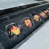 Set of 7 liquid core dice with p...