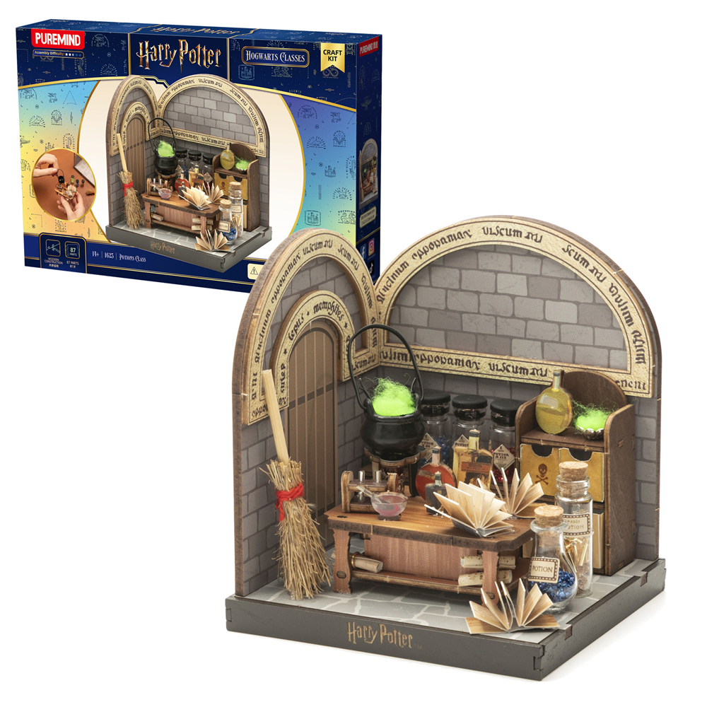 Puremind Harry Potter Hogwarts Potions Class Wooden Model Kit Licensed 3D Diorama Assembly Set