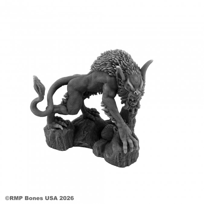 Reaper Miniatures 07222 Greater Barghest Dungeon Dwellers 25mm heroic scale unpainted monster miniature on integral base