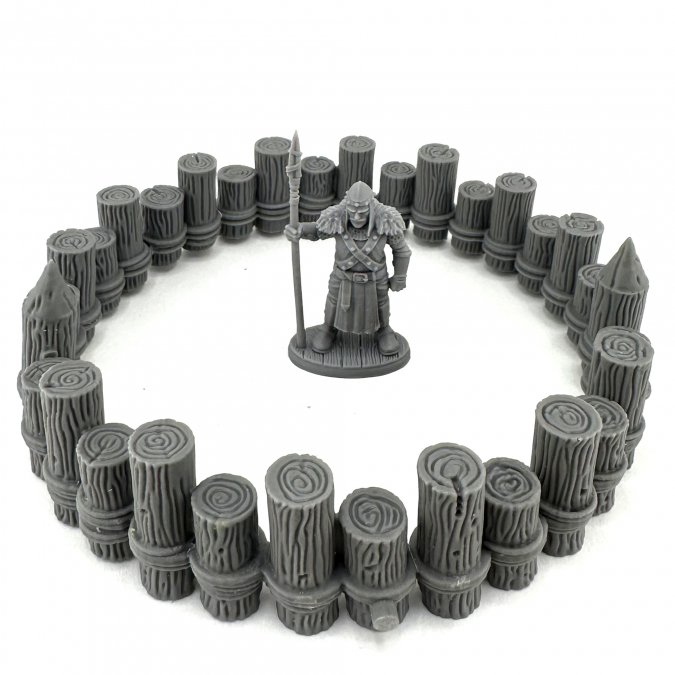 Reaper Miniatures 22718 Guardhouse Conversion Kit Bones Black circular wooden palisade terrain for Blacktallow Lighthouse unpainted multipart set