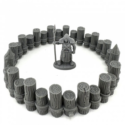 Reaper Miniatures 22718 Guardhouse Conversion Kit Bones Black circular wooden palisade terrain for Blacktallow Lighthouse unpainted multipart set