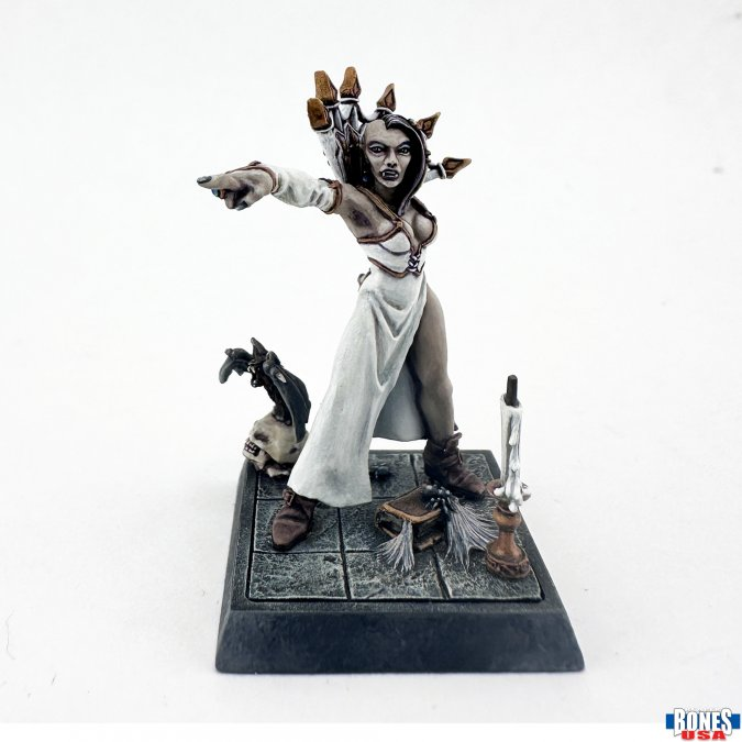 Reaper Miniatures 30231 Black Rose. Statue of a fantasy character on a white background