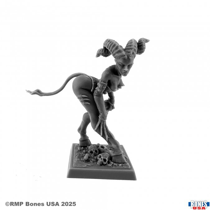 Reaper Miniatures 30238 Chaos Demon. Miniature figurine of a fantasy creature on a white background with 'RMP Bones USA' branding.