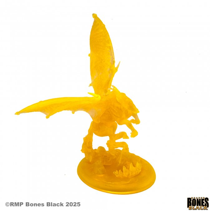 Reaper Miniatures Nightmare Fiendish Horse Bones Black 25mm heroic scale translucent orange unpainted miniature