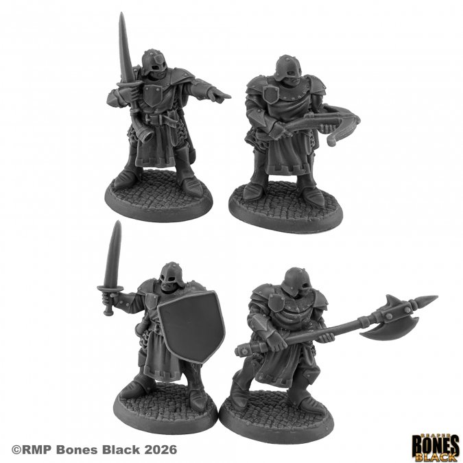 44284 Town Guard a set of four miniatures in plastic