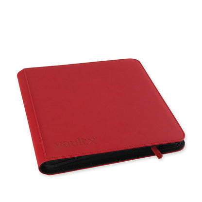 Fire Red Vaultx 12-Pocket Zip Binder XL Laid Flat