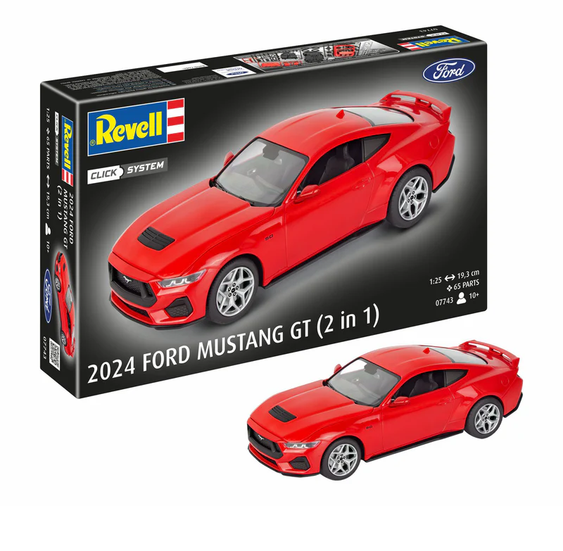 Revell 2024 Ford Mustang GT 1:25 scale Click System model kit easy build car model