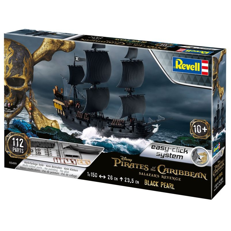 Revell Black Pearl 1/150 scale model kit Easy Click Pirates of the Caribbean ship with display stand