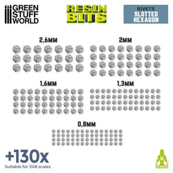 Resin Slotted Hexagon Rivets - Green Stuff World