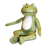 Plush frog toy on a white backgr...