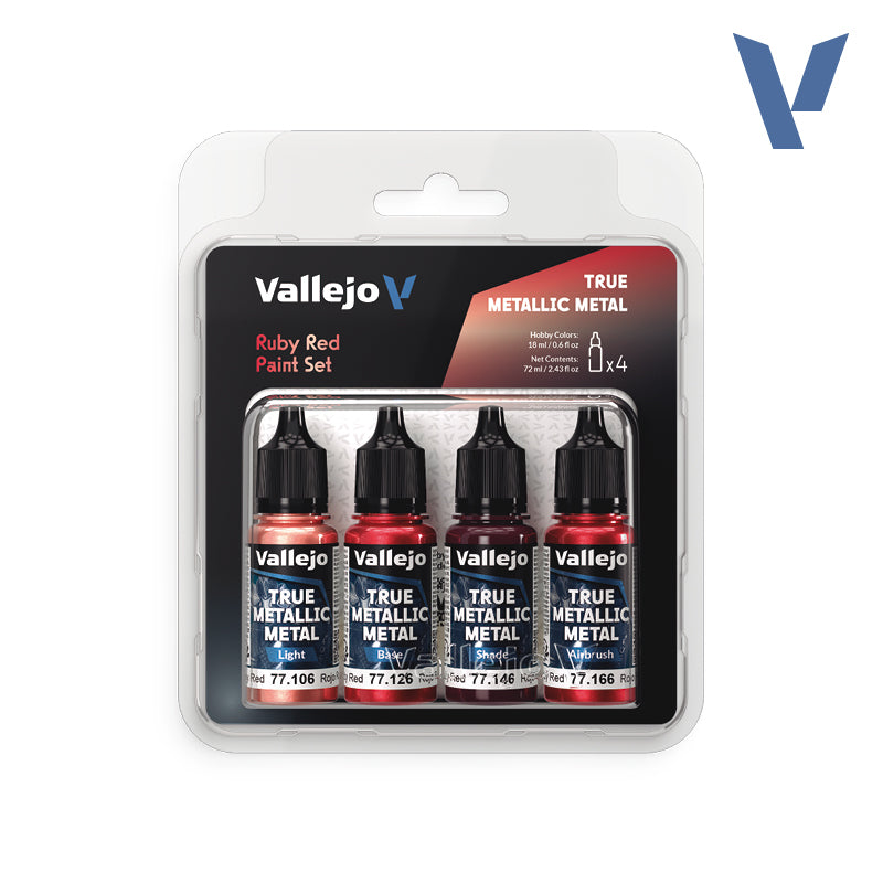Vallejo Ruby Red True Metallic Metal Paint Set