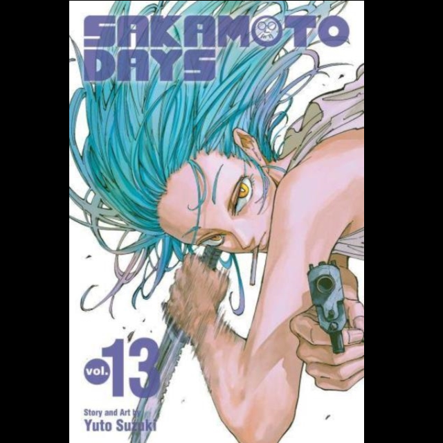 Sakamoto Days Volume 13 manga paperback by Yuto Suzuki Shonen Jump young Sakamoto flashback mission cover art