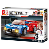 Toy car set packaging with a rac...
